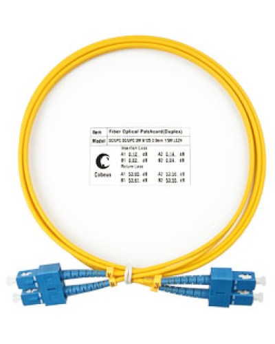 Патч-корд волоконно-оптический SM 9/125 duplex SC/SC LSZH (1,5 м) Cabeus FOP(d)-9-SC-SC-1,5M в Москве Патч-корды оптические Pintop.ru