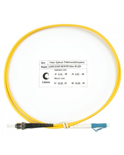 Шнур оптический simplex LC-ST 9/125 sm 1м LSZH Cabeus FOP(s)-9-LC-ST-1m в Москве Патч-корды оптические Pintop.ru