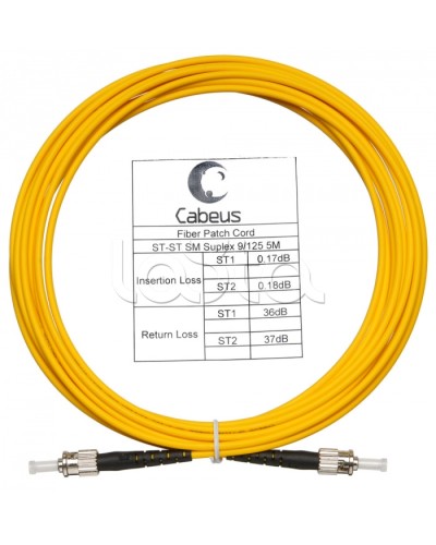 Шнур оптический simplex ST-ST 9/125 sm 7м LSZH Cabeus FOP(s)-9-ST-ST-7m в Москве Патч-корды оптические Pintop.ru