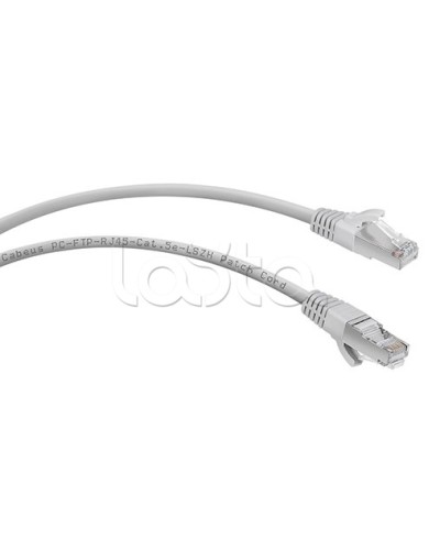 Патч-корд FTP, категория 5e, 0.3 м, LSZH, экранированный, серый Cabeus PC-FTP-RJ45-Cat.5e-0.3m-LSZH в Москве Патчкорды (медные) Pintop.ru