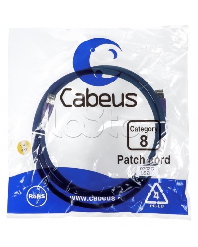 Патч-корд S/FTP Cabeus PC-SSTP-RJ45-Cat.8-10m-LSZH в Москве Патчкорды (медные) Pintop.ru
