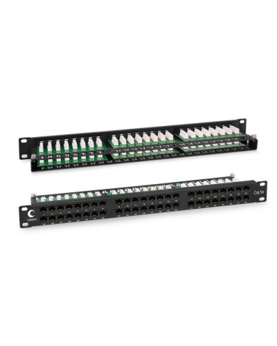 Патч-панель 19, 1U, 48 портов RJ-45 Cabeus PLHD-48-CAT.5E-DUAL IDC-1U в Москве Патч панель Pintop.ru