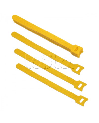 Хомут для кабеля, липучка с мягкой застежкой, 180x14 мм, желтый (10 шт.) Cabeus CLAMP-180-YL в Москве Стяжки-хомуты Pintop.ru