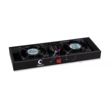 Cabeus Модуль вентиляторный с 2-я вентиляторами черный (RAL9004) (TRAY-FAN2-BK)