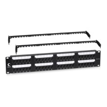 Патч-панель 19" (2U), 48 портов RJ-45, категория 5e Cabeus (PL2-48-Cat.5e-Dual)