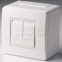 Коробка в сборе с 2-клавишным выключателем, коричневая DKC 10001B