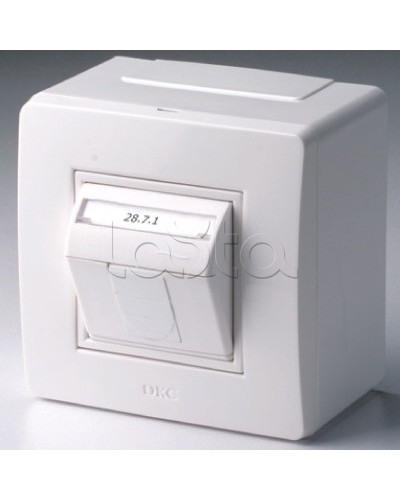 Коробка в сборе с 1 розеткой RJ45, кат.5е (телефон / компьютер), белая DKC 10665 в Москве Распределительные коробки Pintop.ru