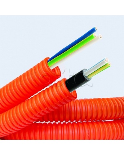 Электротруба ПНД гибкая гофр. д.16мм, цвет оранжевый, с кабелем ВВГнг(А)-LS 3х1,5мм² РЭК ГОСТ+, 100м DKC 7L916100 в Москве Труба гофрированная Pintop.ru
