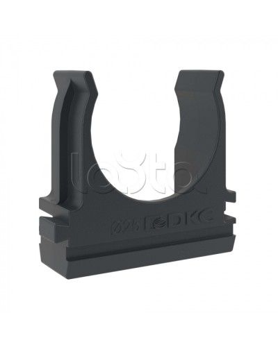 Держатель с защелкой D=25 (Черный) DKC (51025N) в Москве Держатели, клипсы, скобы Pintop.ru
