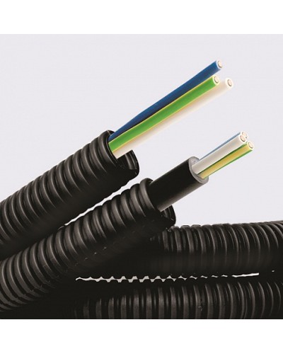 Электротруба ПНД гибкая гофр. д.16мм, цвет черный, с кабелем ВВГнг(А)-LS 3х1,5мм² РЭК ГОСТ+, 50м DKC 7L71650 в Москве Труба гофрированная Pintop.ru