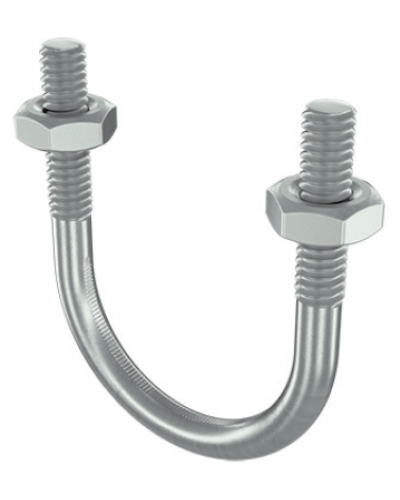 Скоба монтажная U-образная с резьбой М6 с гайками для труб d 1/2 DKC BHU11012 в Москве Держатели, клипсы, скобы Pintop.ru