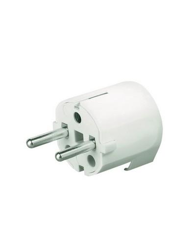 Вилка кабельная, бытовая с боковым вводом кабеля. Белая. IP20 16А 2P+E 230В DKC DIS13083 в Москве Аксессуары для стоек и шкафов Pintop.ru
