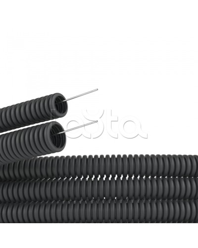 Труба гофр. DN29мм,полиамид 6, с протяжкой, темно-серый DKC (PA612935F0) в Москве Труба гофрированная Pintop.ru