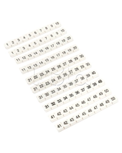 Маркеры для JXB-ST 2,5 NLPE с нумерацией 1-50 (100 шт.) EKF (zb-st-2.5-nlpe-1-50) в Москве Клеммные колодки Pintop.ru