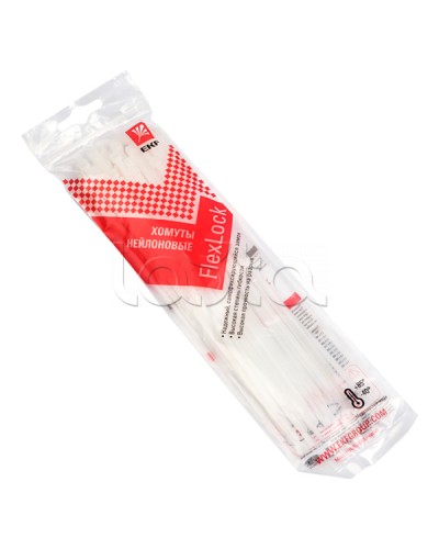 Хомут P6.6 стандартный (б), 2.5x100 (50шт) FlexLock PROxima EKF (plc-fl-ctsw-2.5x100-r) в Москве Стяжки-хомуты Pintop.ru