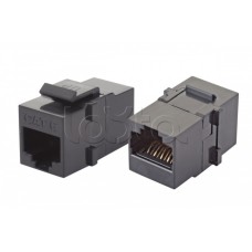 Проходной адаптер RJ45-RJ45, UTP категории 6 keystone, черный Eurolan (12B-U6-03BL)