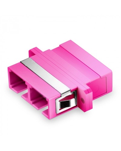 Оптический адаптер OM4, дуплекс SC, с фланцами, пурпурный Eurolan (36A-40-2S-02MG) в Москве Проходные адаптеры и розетки оптические Pintop.ru