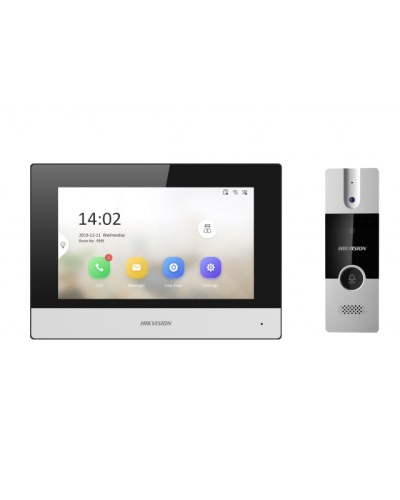 Комплект с видеодомофоном и вызывной панелью Hikvision DS-KIS302-P в Москве Комплекты домофонов Pintop.ru
