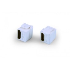 Вставка формата Keystone Jack с проходным адаптером HDMI (Type A), short body (18.2 мм), ROHS Hyperline (KJ1-HDMI-AS18-WH)