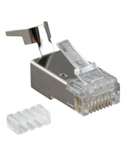 Разъем RJ-45 под витую пару, кат. 6, экранированный, универсальный Hyperline PLUG-8P8C-UV-C6-TW-SH в Москве Коннекторы и разъемы Pintop.ru