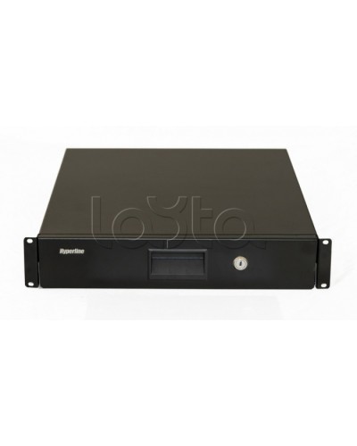 Полка (ящик) для документов с замком Hyperline (TDR3-2U-360-RAL9004) в Москве Аксессуары для стоек и шкафов Pintop.ru