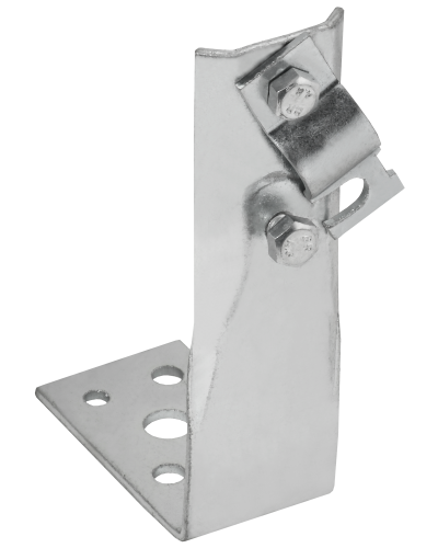 Держатель проводника круглого 6-10мм винтовой угловой h=80мм оцинкованная сталь IEK (ZDP87-11-1-16-80) в Москве Крепеж Pintop.ru