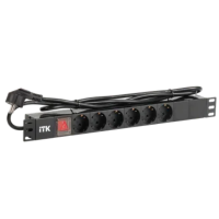 ITK PDU 6 розеток DIN49440 с LED выключателем 1U шнур 2м вилка DIN49441 (PH12-6D1-P)