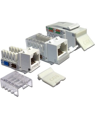 Модуль Keystone, RJ45, кат.6, UTP, 90 градусов, со встроенной шторкой, белый LANMASTER (LAN-OK45U6/90P-WH) в Москве Коннекторы Pintop.ru