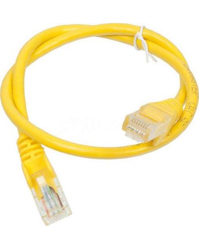 Патч-корд RJ45 - RJ45, 4 пары, UTP, категория 5е, 0.5 м, желтый, LSZH LANMASTER LAN-PC45/U5E-0.5-YL в Москве Патч-корды и пигтейлы Pintop.ru