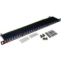 Патч-панель 19", 24 порта RJ-45, категория 6, STP, 0.5U, компактная LANMASTER LAN-PPC24S6