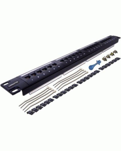 Патч-панель 19, 1U, 24 порта RJ-45 LANMASTER LAN-PPL24U6 в Москве Патч панель Pintop.ru