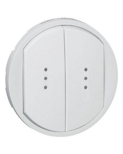 Лицевая панель для выключателя двойного с индикацией белый Celiane Legrand 068004 в Москве Аксессуары для кабель-канала Pintop.ru