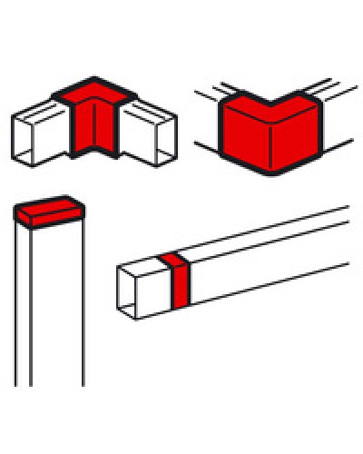 Заглушка торцевая/угол внутренний/угол внешний/накладка на стык для кабель-канала METRA 60x40 Legrand (638198) в Москве Аксессуары для кабель-канала Pintop.ru