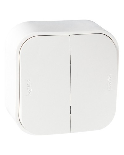 Выключатель двухклавишный Quteo Legrand (782202) в Москве Аксессуары для кабель-канала Pintop.ru