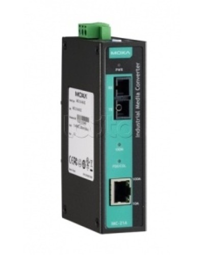 Медиаконвертер Ethernet 10/100BaseTX в 100BaseFX (SC) с расширенным диапазоном температур Moxa IMC-21A-S-SC-T в Москве Медиаконвертеры Pintop.ru