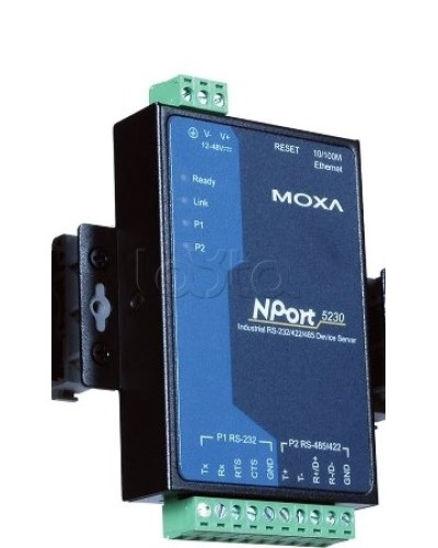 Сервер 2-портовый RS-232 + RS-422/485 в Ethernet Moxa NPort 5230-T в Москве Дополнительное оборудование для ОПС Pintop.ru