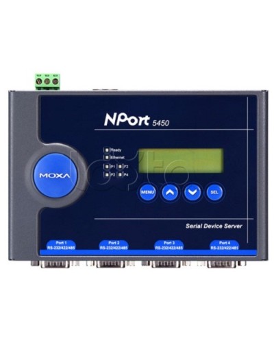 Сервер 4-портовый RS-232/422/485 в Ethernet Moxa NPort 5450-T в Москве Дополнительное оборудование для ОПС Pintop.ru