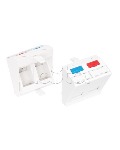 Вставка 45x45 KeyStone 2 порта NIKOMAX (NMC-PM2P-AF-WT) в Москве Аксессуары для кабель-канала Pintop.ru