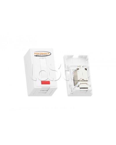 Розетка RJ45 1 порт кат.6 белая NIKOMAX (NMC-WO1UE2-FT-ST-WT) в Москве Розетки компьютерные и телефонные Pintop.ru