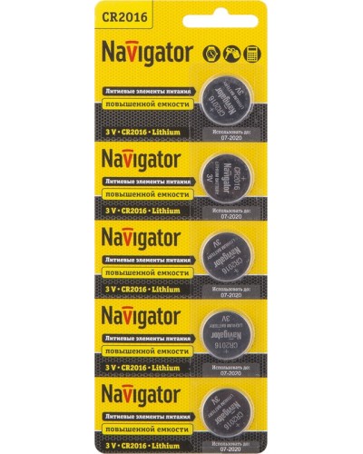 Элемент питания Navigator 94 763 NBT-CR2016-BP5 в Москве Электротехническое оборудование Pintop.ru