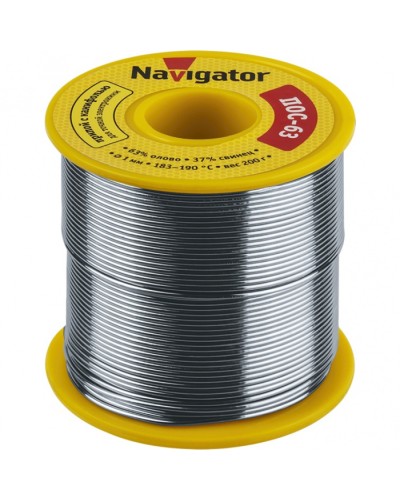 Припой Navigator 93 778 NEM-Pos05-63K-1-K200 (ПОС-63, катушка, 1 мм, 200 гр) в Москве Аксессуары для кабель-канала Pintop.ru