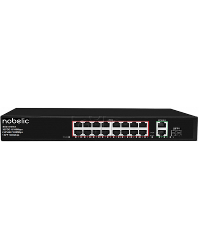 16-портовый неуправляемый PoE коммутатор Nobelic NBLS-1816P в Москве Коммутаторы Pintop.ru