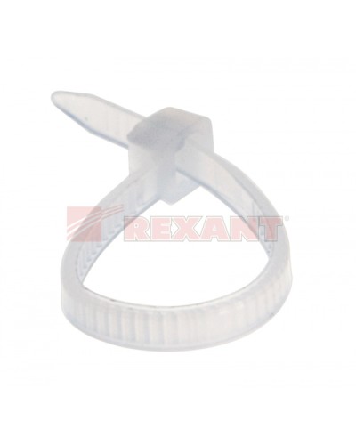 Хомут-стяжка нейлоновый 2.5х60 мм белый (100шт/уп) REXANT 07-0060 в Москве Стяжки-хомуты Pintop.ru