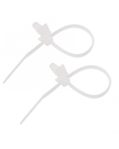 Хомут-стяжка нейлоновый, с крепежным пистоном 2.5х100 мм белый (100шт/уп) REXANT 07-0107 в Москве Стяжки-хомуты Pintop.ru