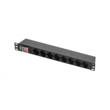 Блок электрических розеток 19" TLK TLK-RSC08-MTF-01-BK
