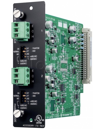 Модуль микрофонных / линейных входов (моно, 20 бит) TOA D-922E в Москве Системы оповещения и трансляции TOA Pintop.ru