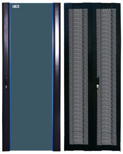 Комплект дверей 42U, 800 мм, черный, передняя - стекло, задняя - распашная перфорированна TWT TWT-CBB-DR42-8x-S-GP в Москве Аксессуары для стоек и шкафов Pintop.ru