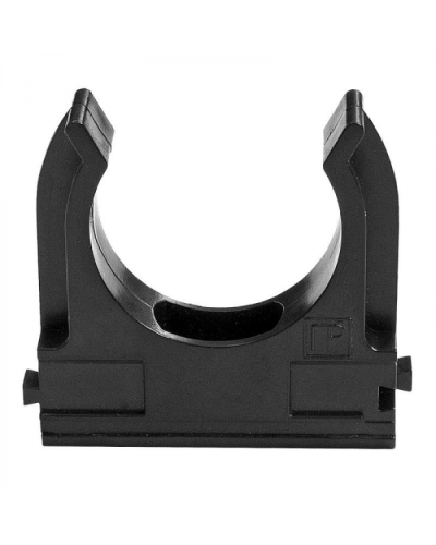 Держатель Экопласт (клипса) для труб D25мм (черный) в Москве Аксессуары для кабель-канала Pintop.ru