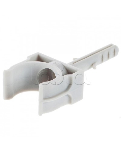 Держатель с дюбелем без шурупа для гофрированной или жесткой гладкой трубы D16 мм Экопласт 41416 в Москве Держатели, клипсы, скобы Pintop.ru