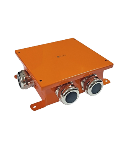 Коробка металлическая, огн. E-110,о/п 164х164х65, 6 метал. герм 18-25мм, IP66, 3P оранж. Экопласт (56609) в Москве Распределительные коробки Pintop.ru